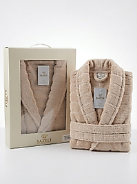 mikro cotton tekli bornoz kapiçino-XX LARGE