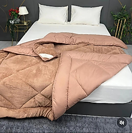 TEK KİŞİLİK VELSOFT YORGAN kahve rengi
